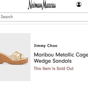 Jimmy Choo Maribou Gold Wedge Sandals